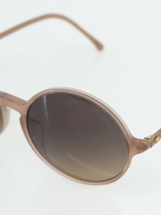 CHANEL COCO Mark Sunglasses plastic Beige CC Auth 176077A
